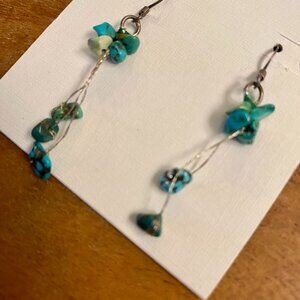 Turquoise and Silver Drop Earrings